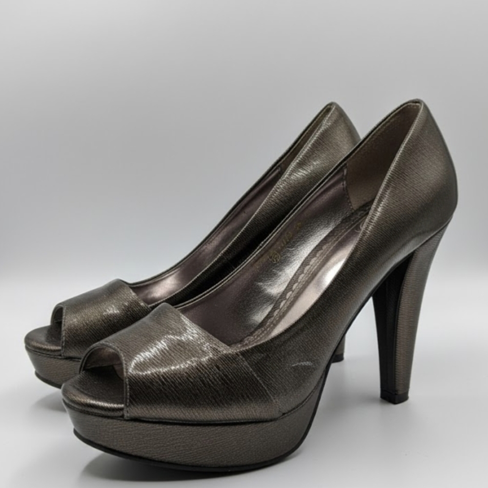 Madeline Shimmering Metallic Platform Heels